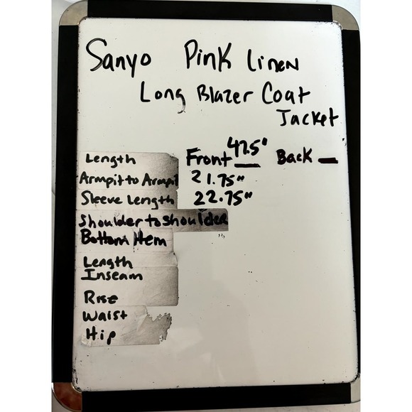 Sanyo Fashion House Pink 100% Linen Trench Blazer Jacket Barbiecore Coat Size 6 - Picture 11 of 11